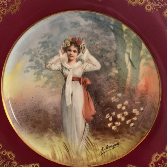 Antique Vintage Set/2 Plates - "Sevres" Portrait Plates - Picture 2 of 16